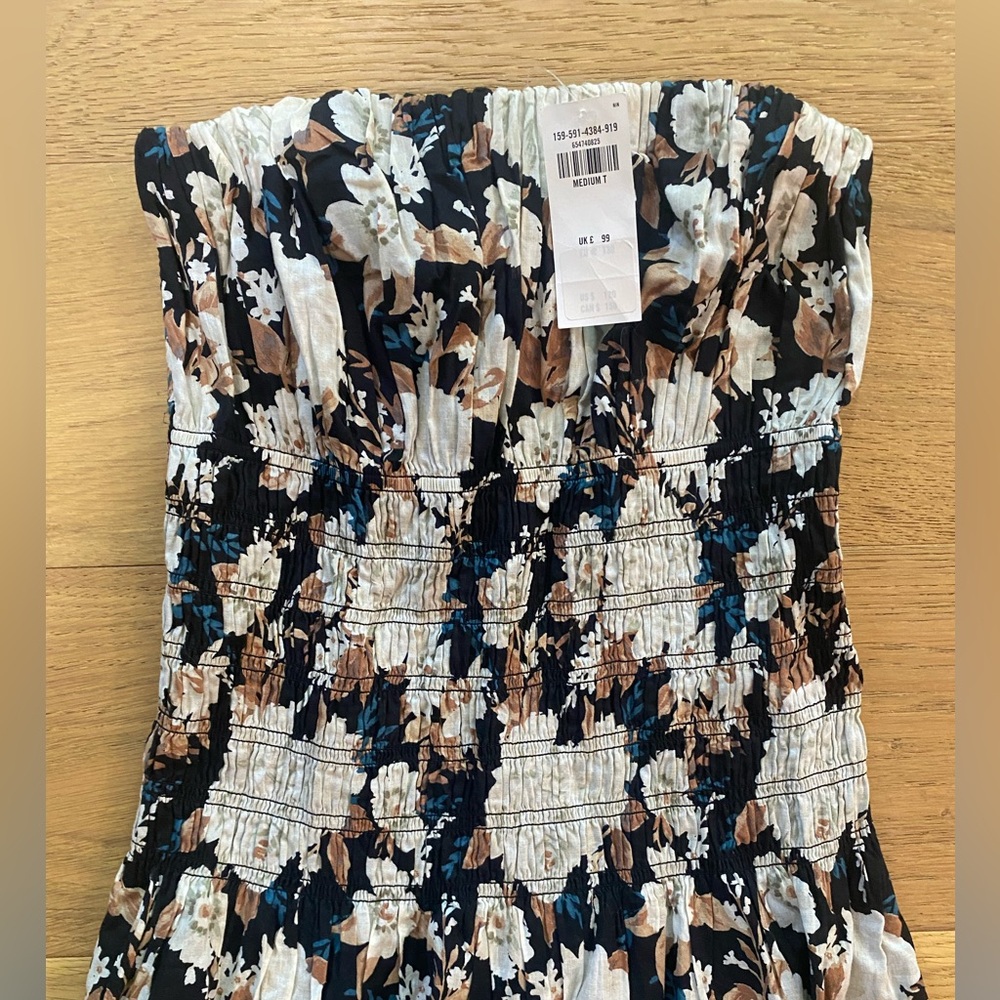 Abercrombie & Fitch Floral Strapless Maxi Dress with Slit size M tall NWT - Picture 2 of 8